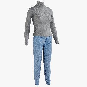 3D Women's Jeans Pullover